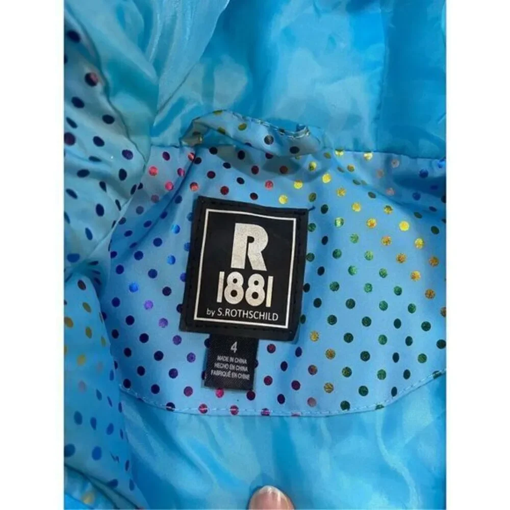 Girls R 1881 blue multicolored winter coat size 4‎